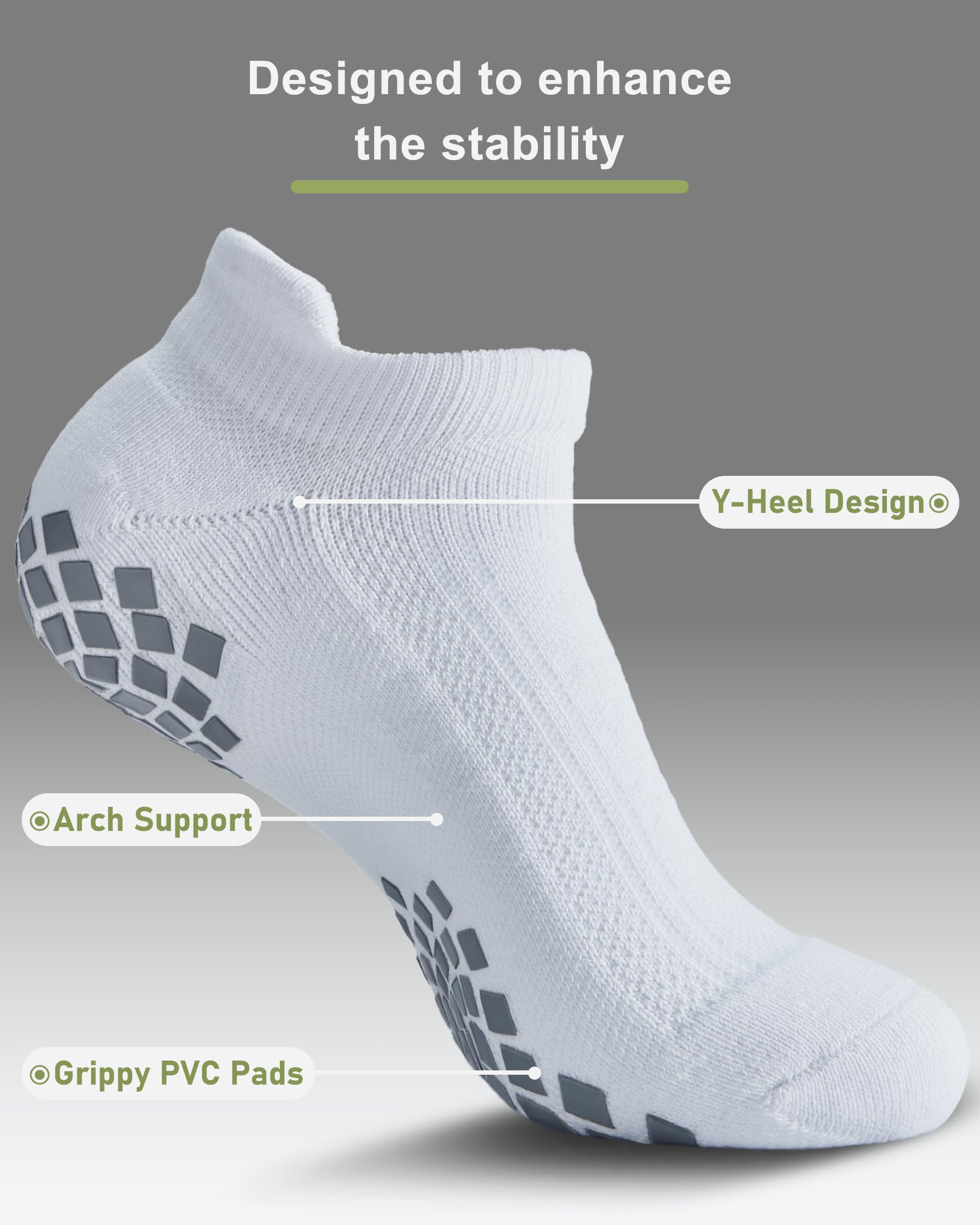 Calcetines de agarre de pilates – Pantuflas acolchadas antideslizantes para mujeres y hombres yoga – Barre Workout Hospital Sticky Socks