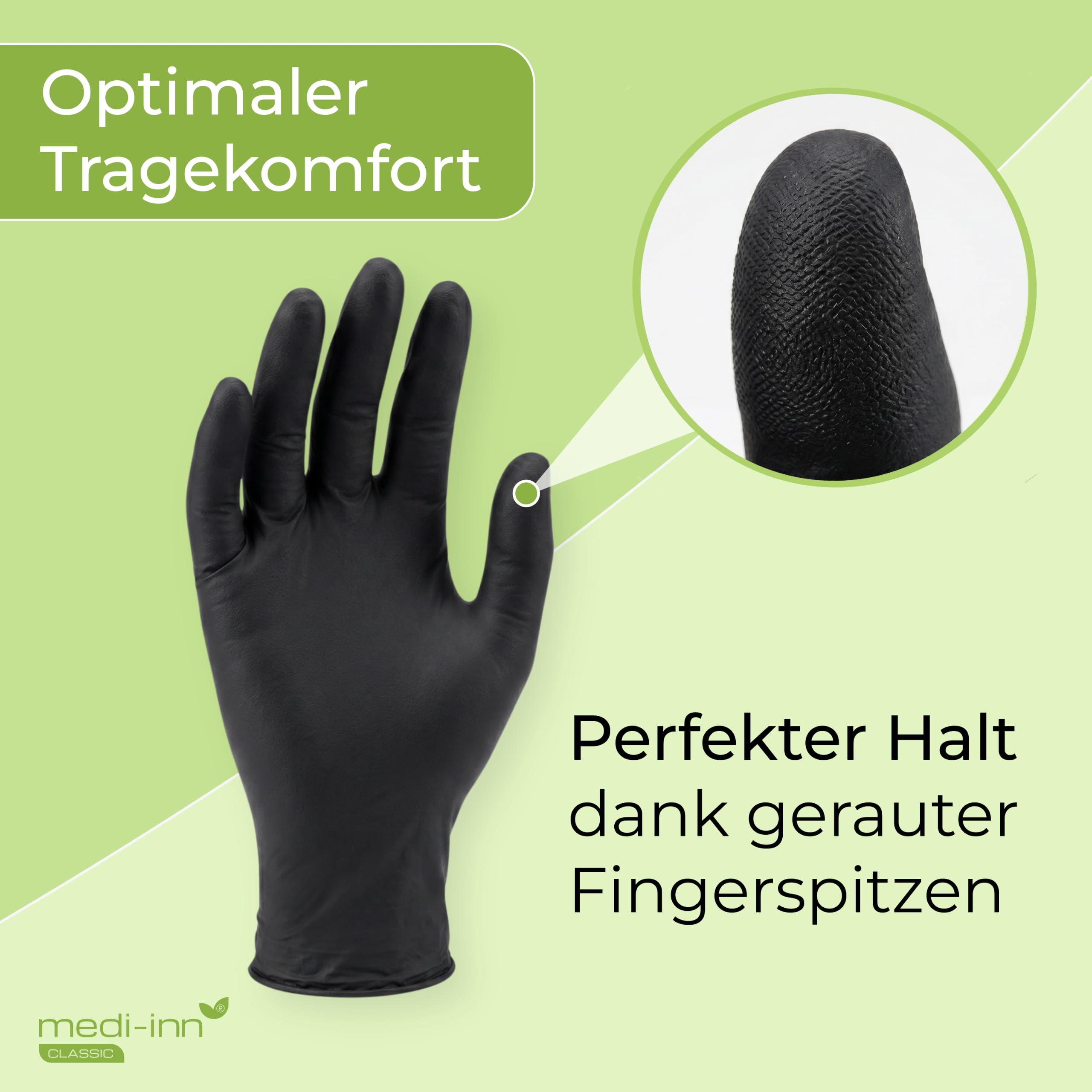 Medi-Inn+ Nitril black plus Einweghandschuhe Größe S | 1000 Stück | Nitrilhandschuhe schwarz in praktischer Spenderbox | puderfrei & latexfrei