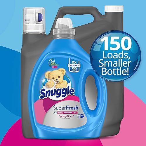 Miniatura 5 de Snuggle Suavizante líquido de tela súper Fresh Spring Burst elimina olores fuertes 2 veces concentrado 150 cargas