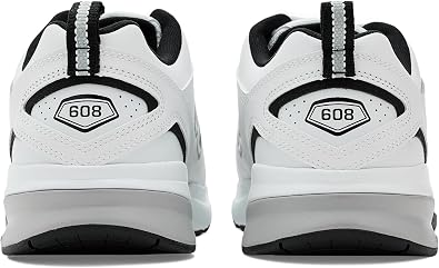 New Balance Men's 608 V5 Casual Comfort Cross Trainer, White/Black/Silver Metallic, 17 X-Wide