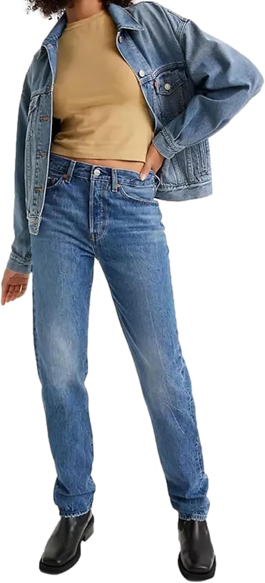Levi's 501 54 Light Indigo-Worn in Men, denim, 27W / 29L : Amazon