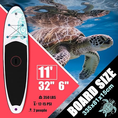 Vista 99 de FunWater Inflatable Stand Up Paddle Board with Premium SUP Paddleboard Accessories, Anti-Slip EVA Deck, 11'/10'6'' Paddle Boards for Adults & Youth