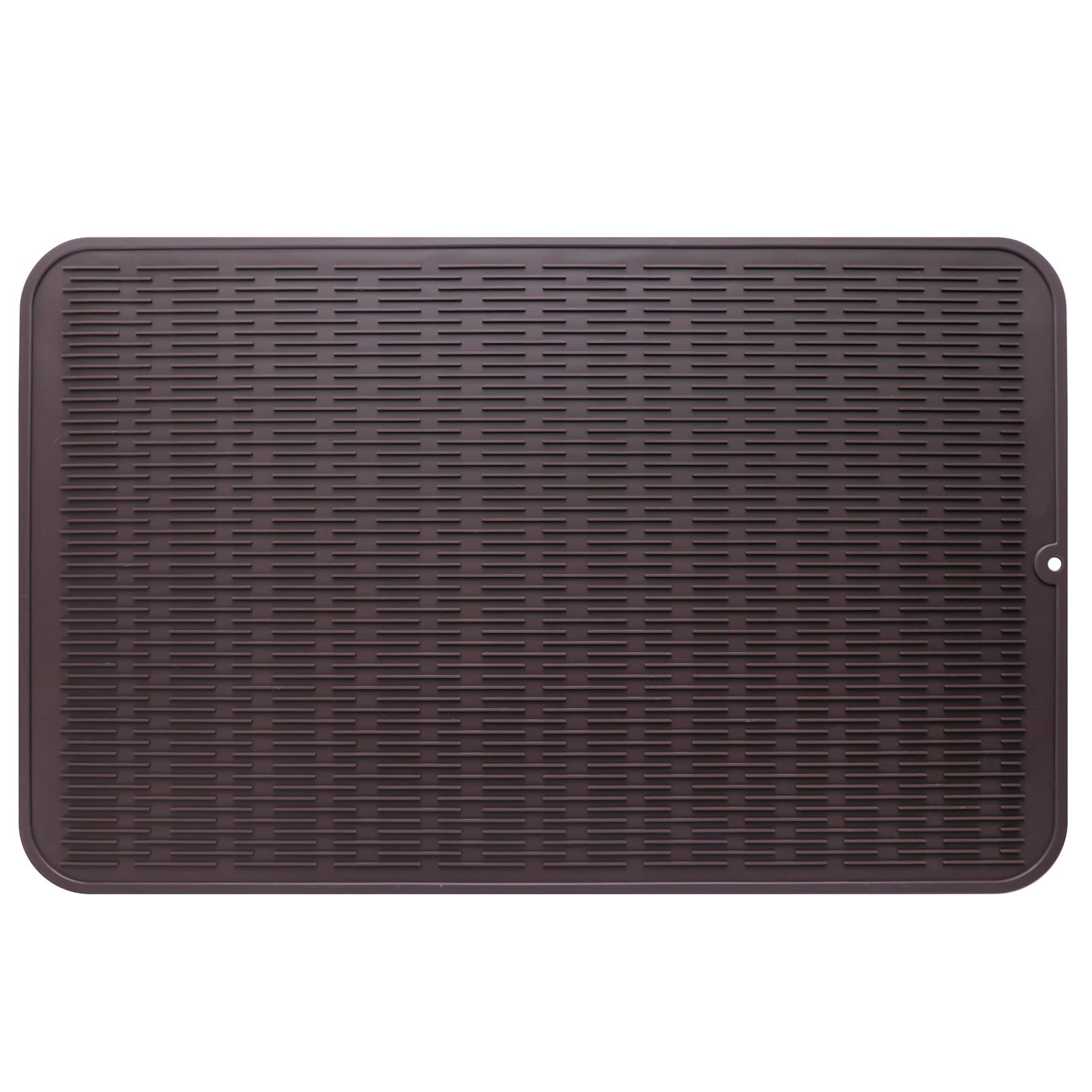 (Similar to stock photo) MicoYang Silicone Dish Drying Mat for Multiple Usage,Easy clean,Eco-friendly,Heat-resistant Silicone Mat for Kitchen Counter or Sink,Refrigerator or Drawer Liner Coffee XXXL 28 inches x 18 inches