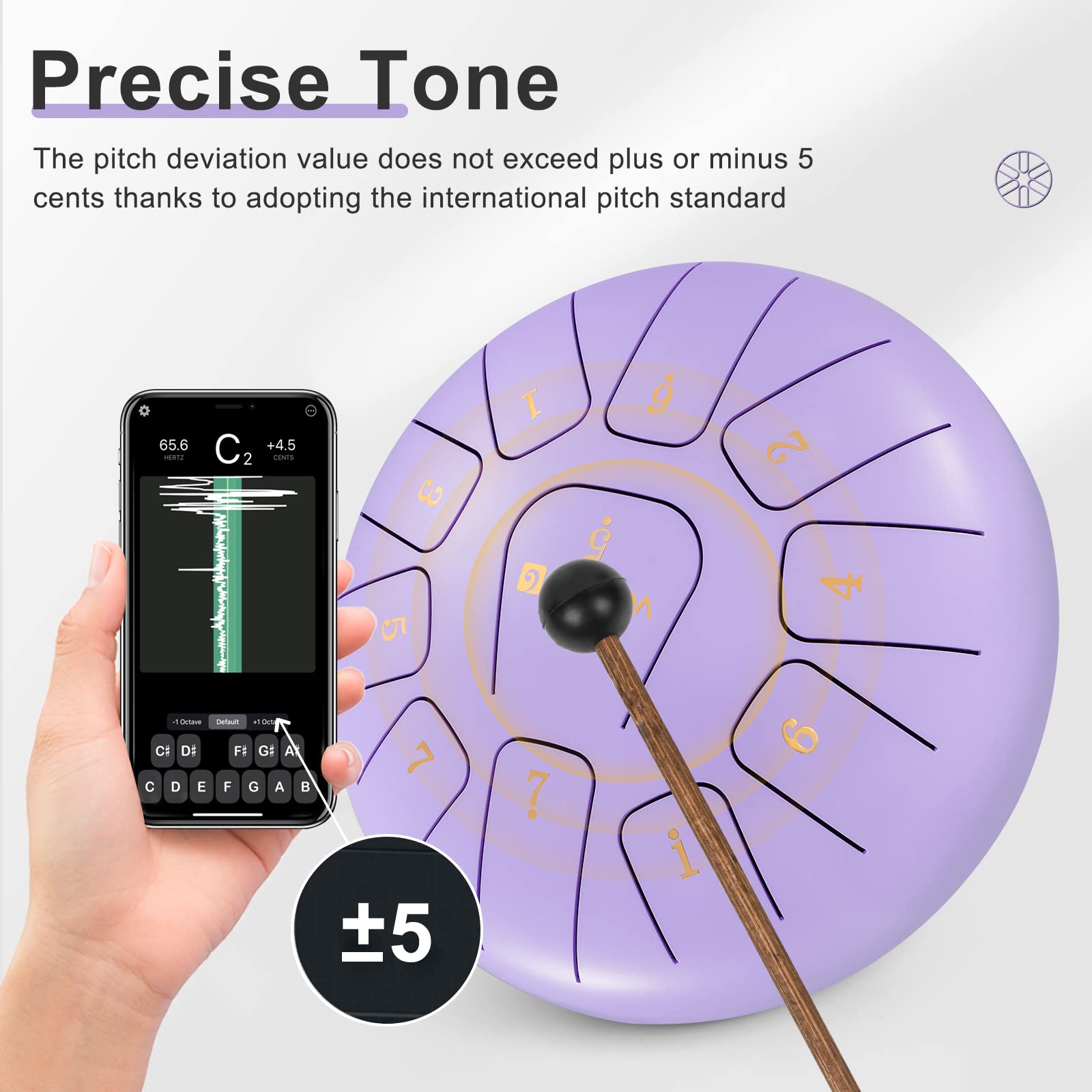 Tongue Drum In Acciaio 10 Pollici 11 Note - Tamburo Meditativo Con Mazzuolo E Borsa, Per Yoga, Sound Healing