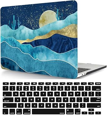 Laptop Hard Shell Case Compatible with MacBook Air 13 inch 2017 2016 2015 2014 2013 2012 2011 2010 Release Model A1369/A1466, Plastic Hard Shell Case Cover & Keyboard Cover, Blue