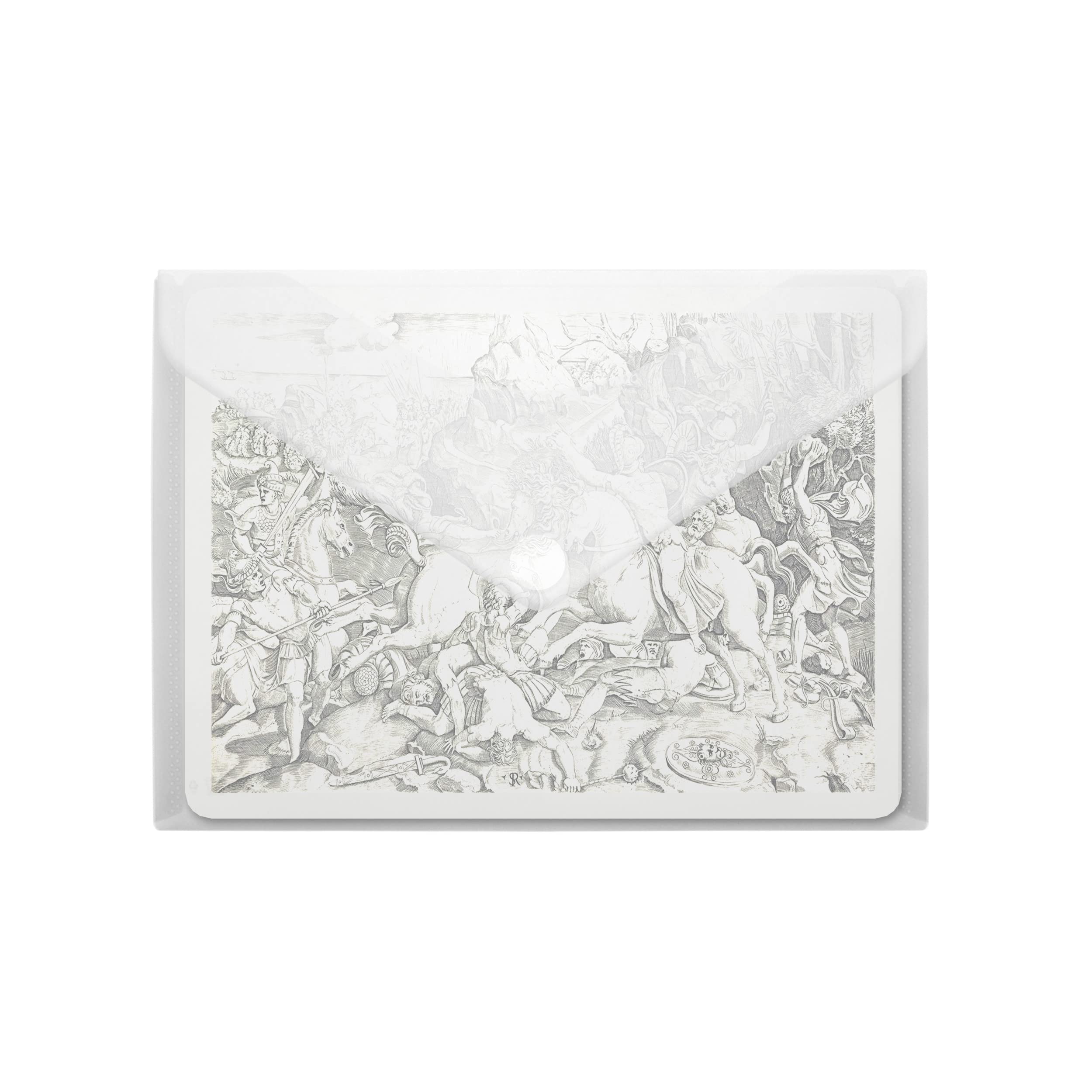 Office Box, Pack 5 Carpetas Sobre con Cierre de V-lock - Tamaño A2 – 43.5 x 61 cm – Posters, arte, grandes formatos – en Cristal Transparente con Textura Soft Touch, 100% Eco.