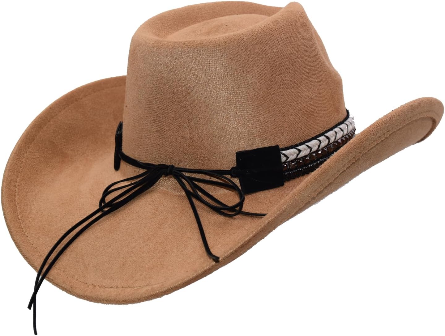 Women Men Western Cowboy Cowgirl Hat with Buckle Belt Wide Brim Outdoor Fedora Hats - Image 9