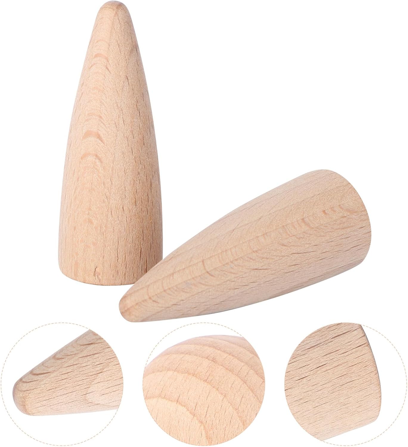 5pcs Solid Wood Cone Building Blocks Hand-Painted DIY for Safe Craft Painting Educational Wooden for Boys