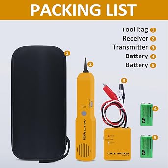 Xin Tester Wire Toner Cable Tracer, Tone Generator and Probe Kit High Precision Network Cable Jack Tester Ethernet Circuit Tracer with Induction Amplifier Audio Adjustable Sensing