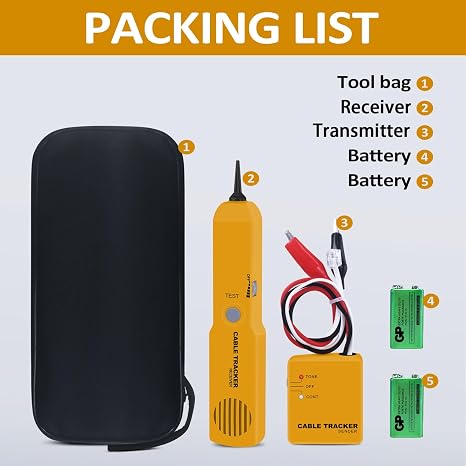 Xin Tester Wire Toner Cable Tracer, Tone Generator and Probe Kit High Precision Network Cable Jack Tester Ethernet Circuit Tracer with Induction Amplifier Audio Adjustable Sensing