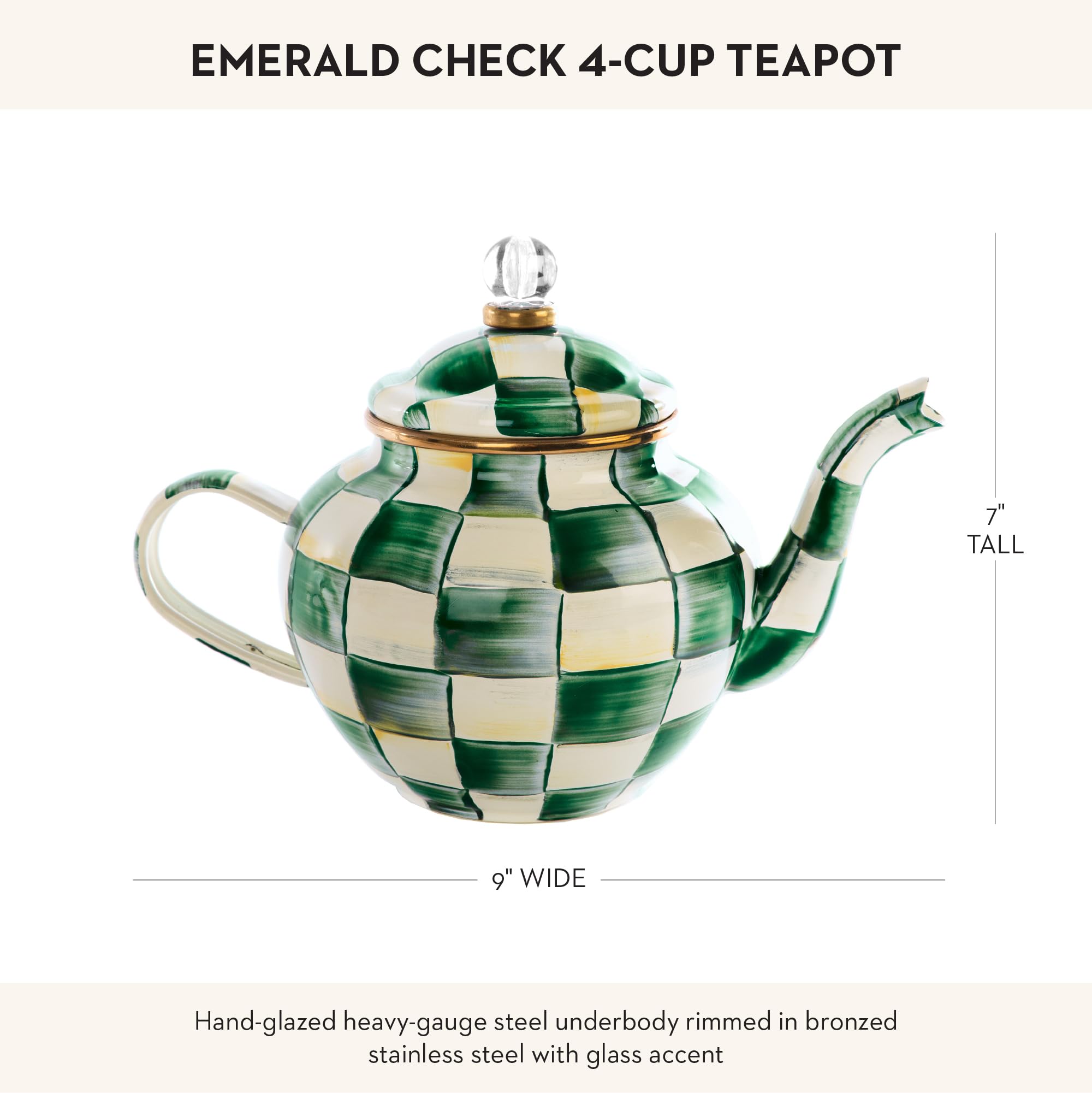 Amazon.com | MACKENZIE-CHILDS Enamel Teapot, Cute Small Teapot
