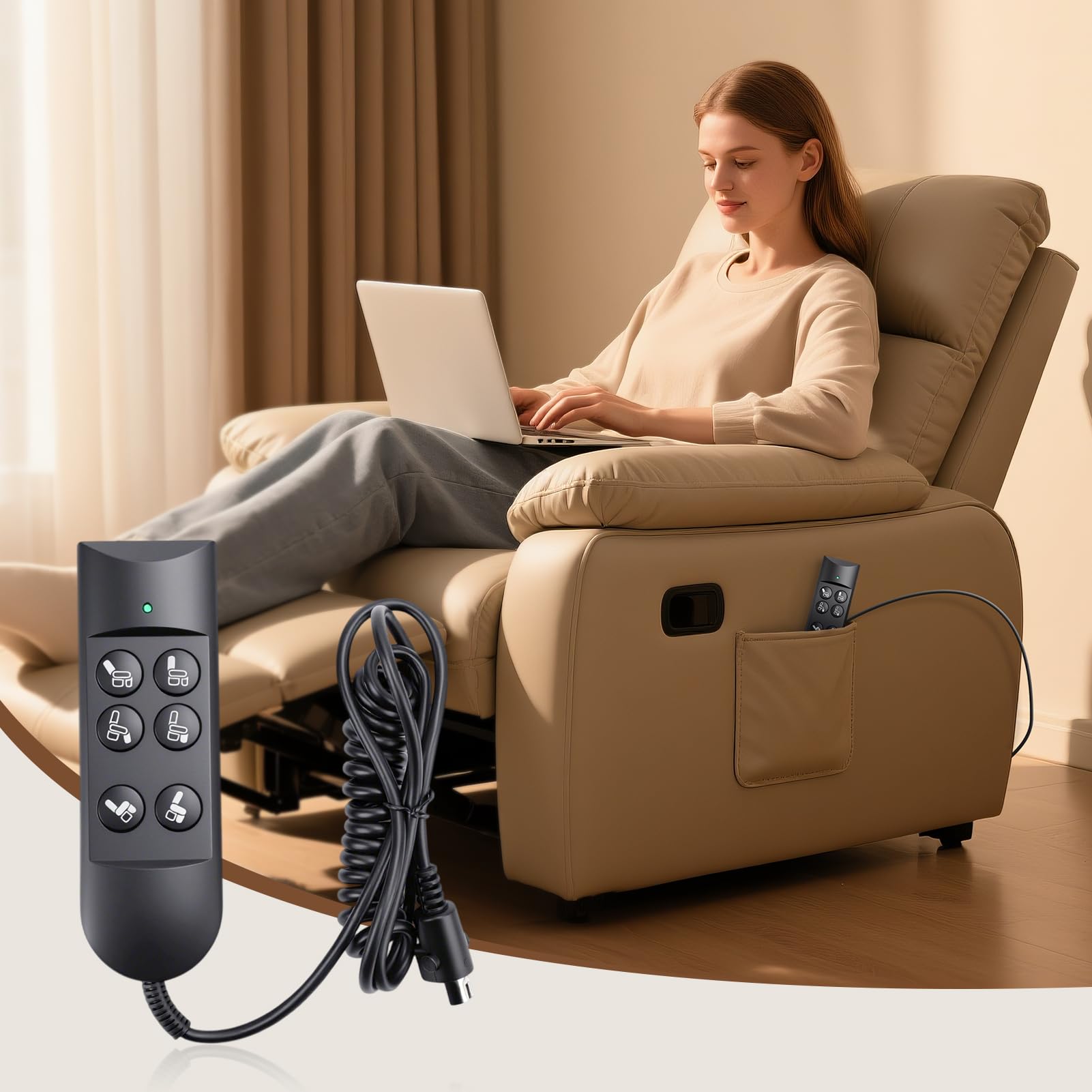 Yosoo Health Gear Contrôleur de Fauteuil Inclinable Électrique 6 Boutons 5 PIN, Interrupteur Manuel de Fauteuil Inclinable, Électrique Chaise Inclinable Télécommande pour Canapé Électrique