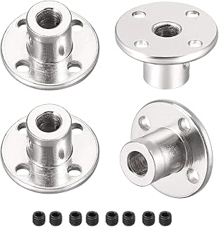 uxcell 5mm Inner Dia H12*D10 Rigid Flange Coupling Motor Guide Shaft Coupler Motor Connector for DIY Parts 4Pcs