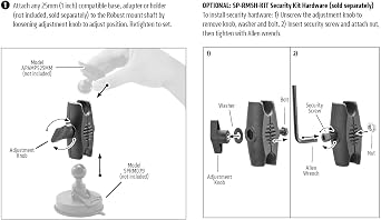 ARKON Mounts Robust Series 2.75 Composite Mount Shaft | 25mm (1) Ball Compatible | Designed for Customizing Setups | Tough Reinforced Composite Construction | Secure Tightening Knob | SP-RMS250