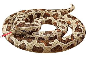 78 Inch Realistic Animal Stuffed Snake, Lifelike Snake for Kids (Brown)