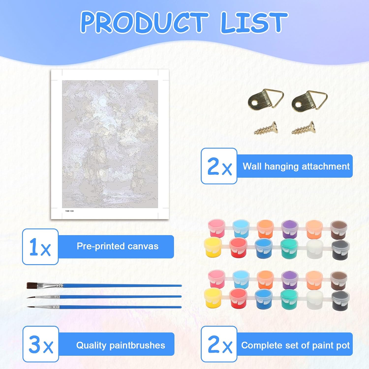 zpptAugs Adult Beginner Digital Oil Painting Kit (Includes Frame), Puppy Adult Digital Oil Painting Kit (Canvas Material), Easy DIY Oil Painting Kit, Perfect for Home Decor, 12x16 inches image 4