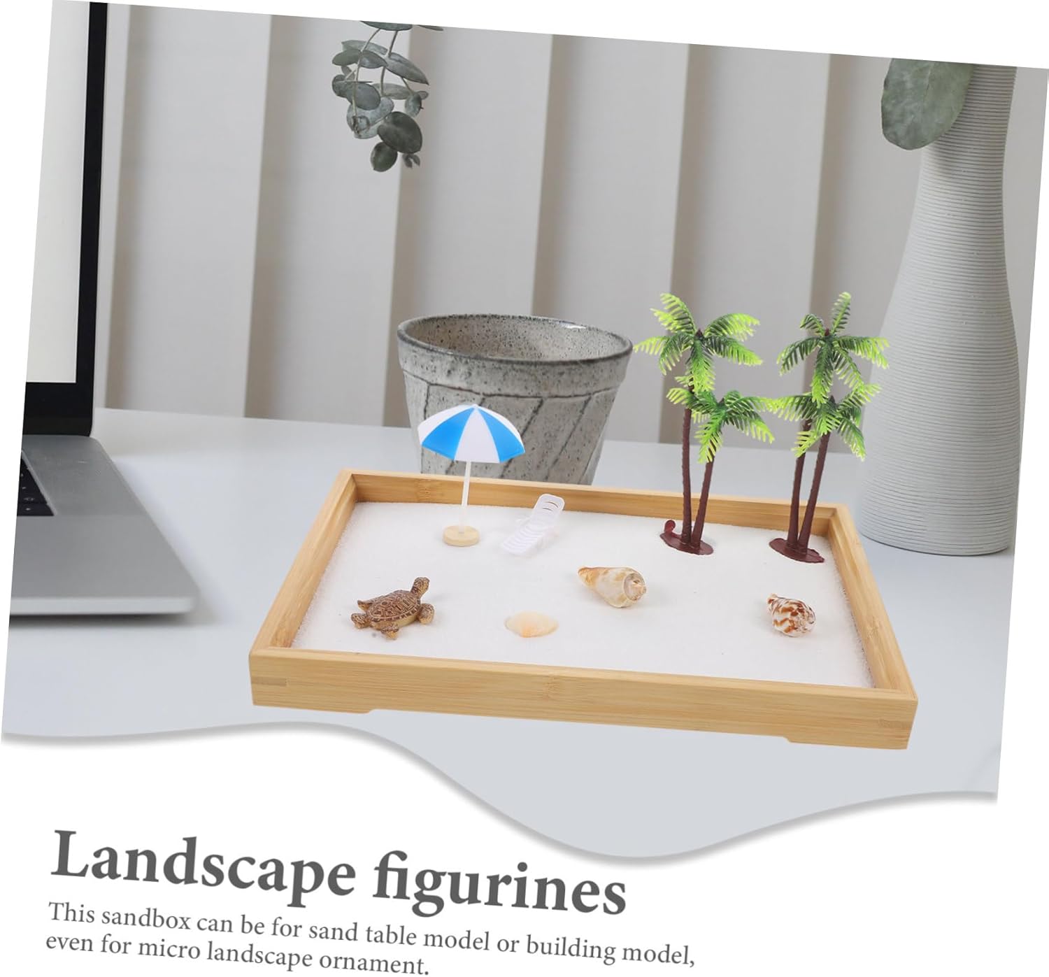 Decorative Ornaments Sand Zen Garden Kit DIY Miniature Landscape Ocean Tray Table Decor
