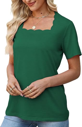 JomeDesign Womens Tops Casual Dressy Short Sleeve Tunic Shirts Summer