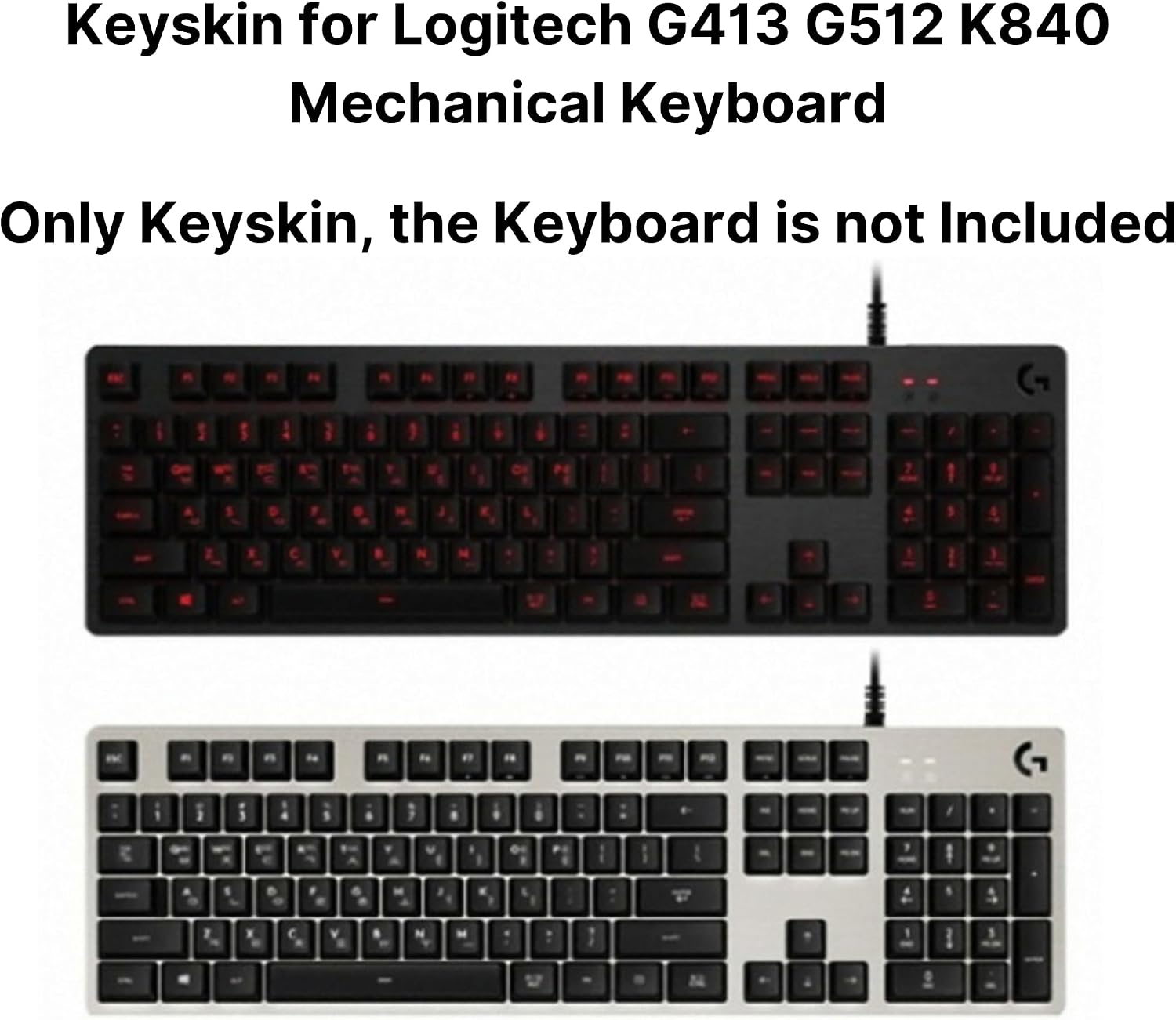 GuardV Keyboard Skin for Logitech G413 G512 K840 Mechanical Keyboard