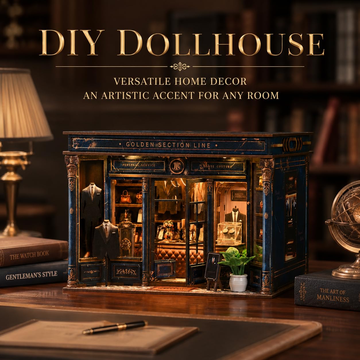 Roroom 3D Puzzle Erwachsene, Retro Book Nook Holz mit LED-Beleuchtung, DIY Miniature House Für die Bücherregal Deko-kreative Miniatur Haus für Frauen