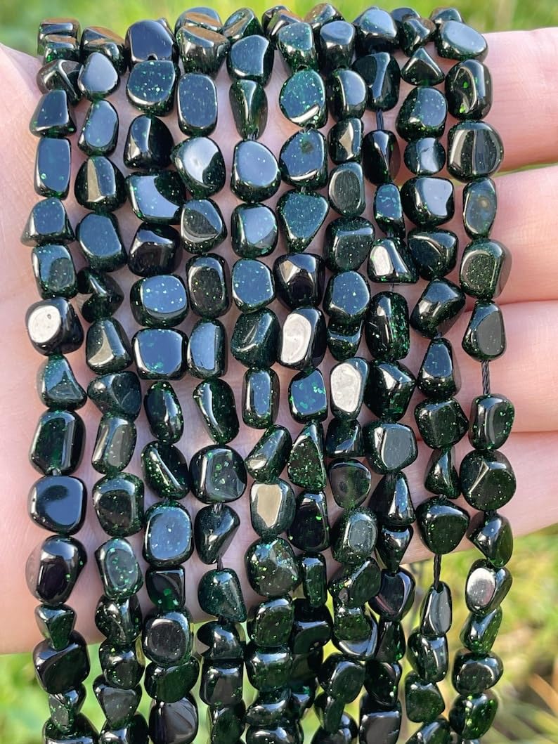 Perles en grès vert naturel 2mm pour la création de colliers haut de gamme et bijoux épurés