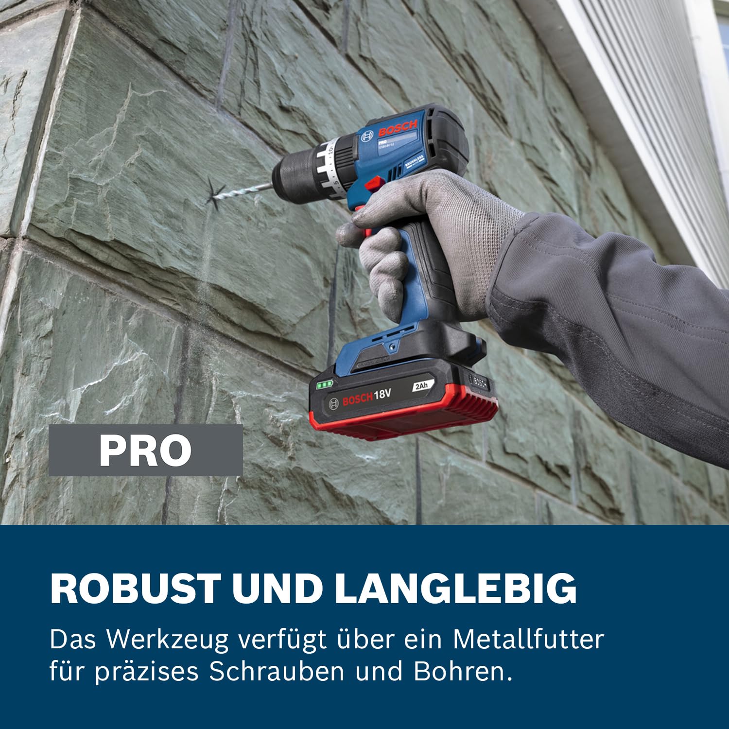 Bosch PRO 18V System Akku-Schlagbohrschrauber GSB18V-52 (inkl. GBA 18V 2.0Ah, GAL 18V-20, L-Case)