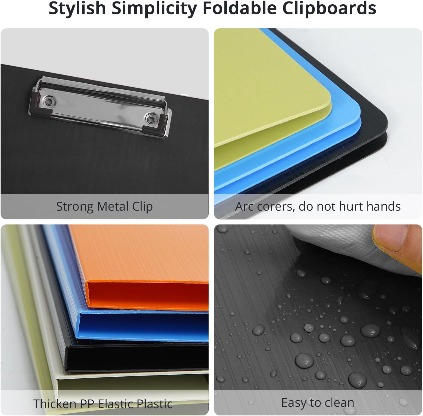Foldable Clipboard, 5 Pack A4 Clipboard Folder with Pocket, File Cover Office Folder Clipboards, 360 Degree Foldable Binder Clipboards for Office, School or Medical Field, Black