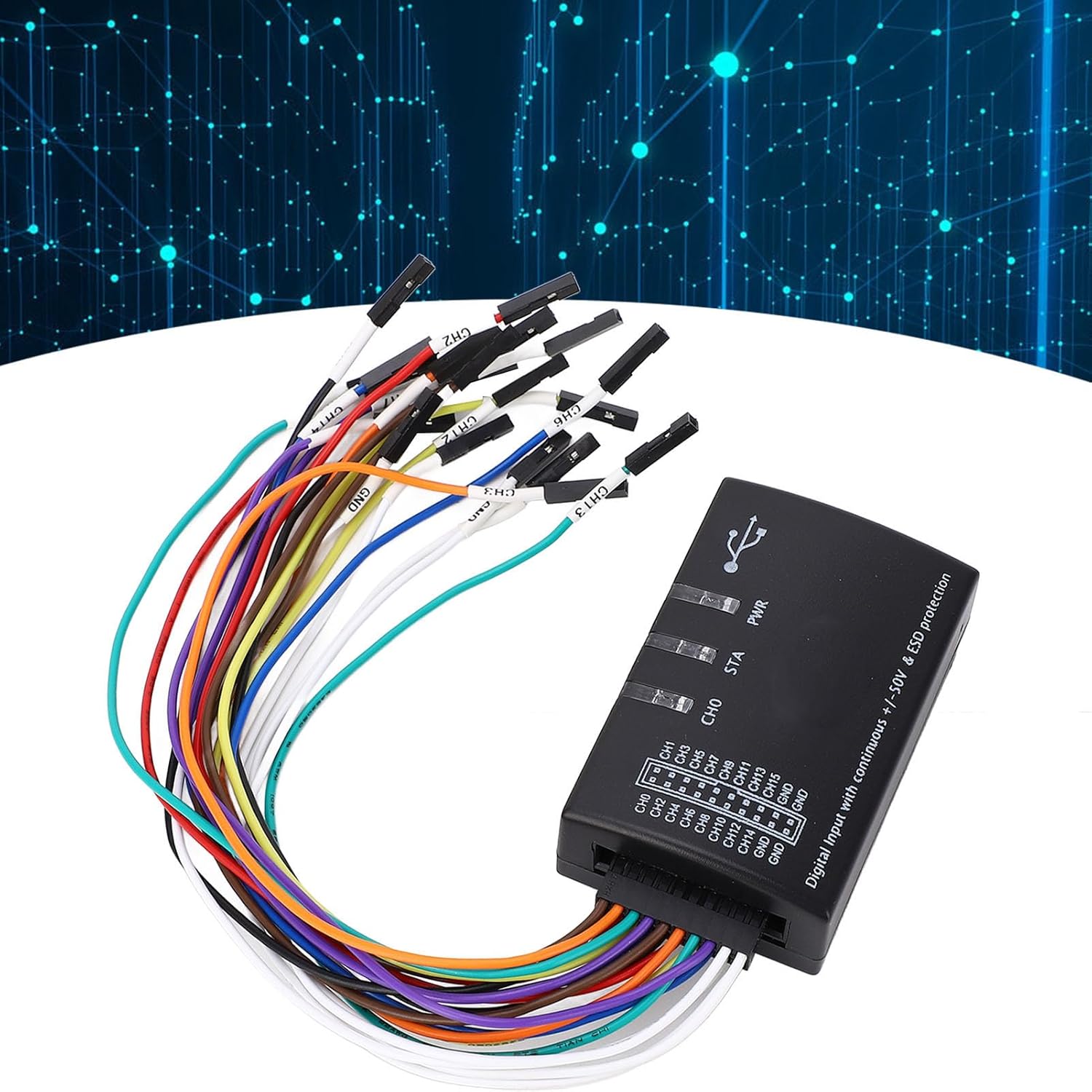 16 Channel Compact USB Logic Analyzer High Sampling Rate Protocol Analysis for