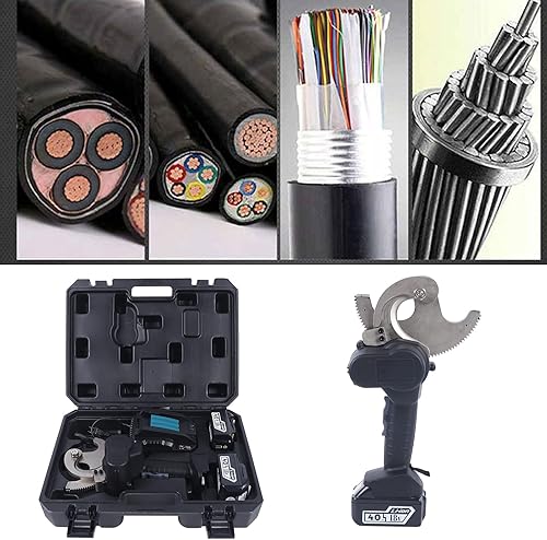 Miniatura 4 de CheriMuMu Cortador de cables eléctrico, herramientas de corte de cables, funciona con pilas, de hasta 2.126in, hoja de acero de aleación para cable