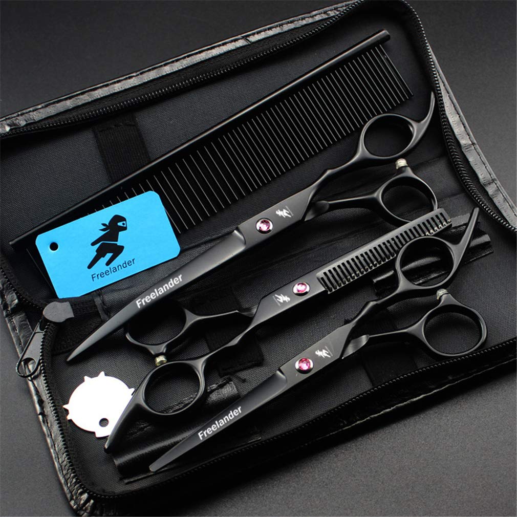 Pet Grooming Forbici Kit, 6.0 Pollici Forbici Che Tagliano, 6.0 Pollici Assottigliamento Cesoie, 7,0 Pollici Curvo Forbici Pet Trimmer Kit, per Cane E Gatto