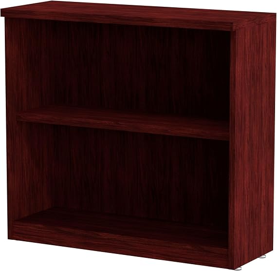 Alera Alera Valencia Series Bookcase, Two-Shelf, 31.75w x 14d x 29.5h, Mahogany