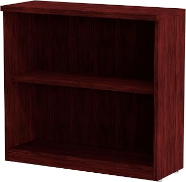 Alera Alera Valencia Series Bookcase, Two-Shelf, 31.75w x 14d x 29.5h, Mahogany