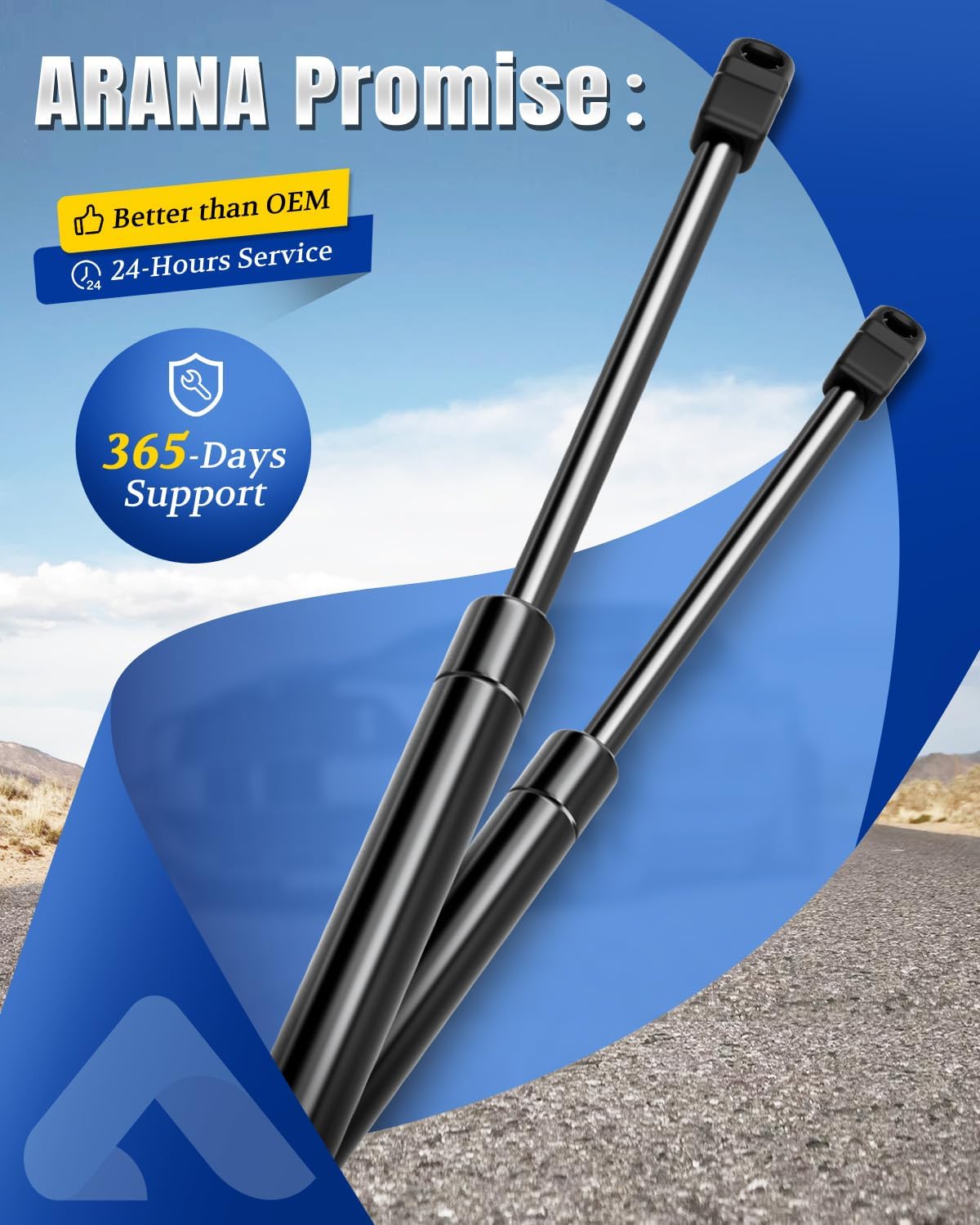 ARANA Premium Rear Hatch Liftgate Struts for 2010-2015 Lexus RX350 RX450h with Power Liftgate, Trunk Tailgate Shocks Lift Support Fits Lexus RX 350 450h Replacement OE# 68960-0e030 689600e030, 2 Pcs