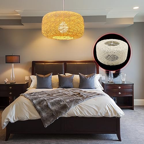 Miniatura 5 de Lámpara colgante de ratán tejida a mano, lámpara de ratán natural, lámpara colgante de mimbre, lámpara colgante de ratán, lámpara colgante ajustable