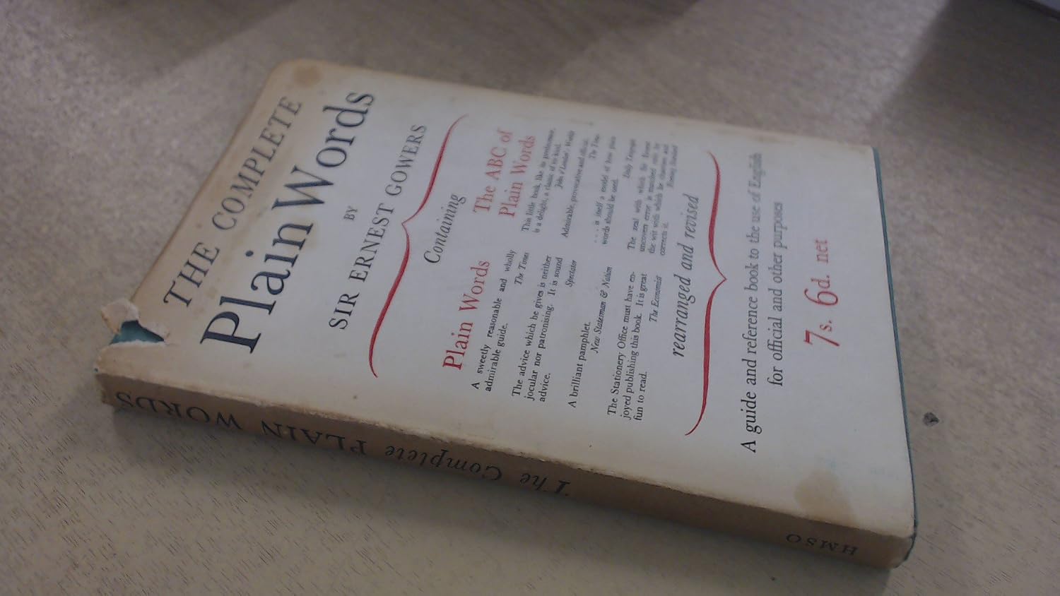 The Complete Plain Words Ernest Gowers 9780116300119 Books