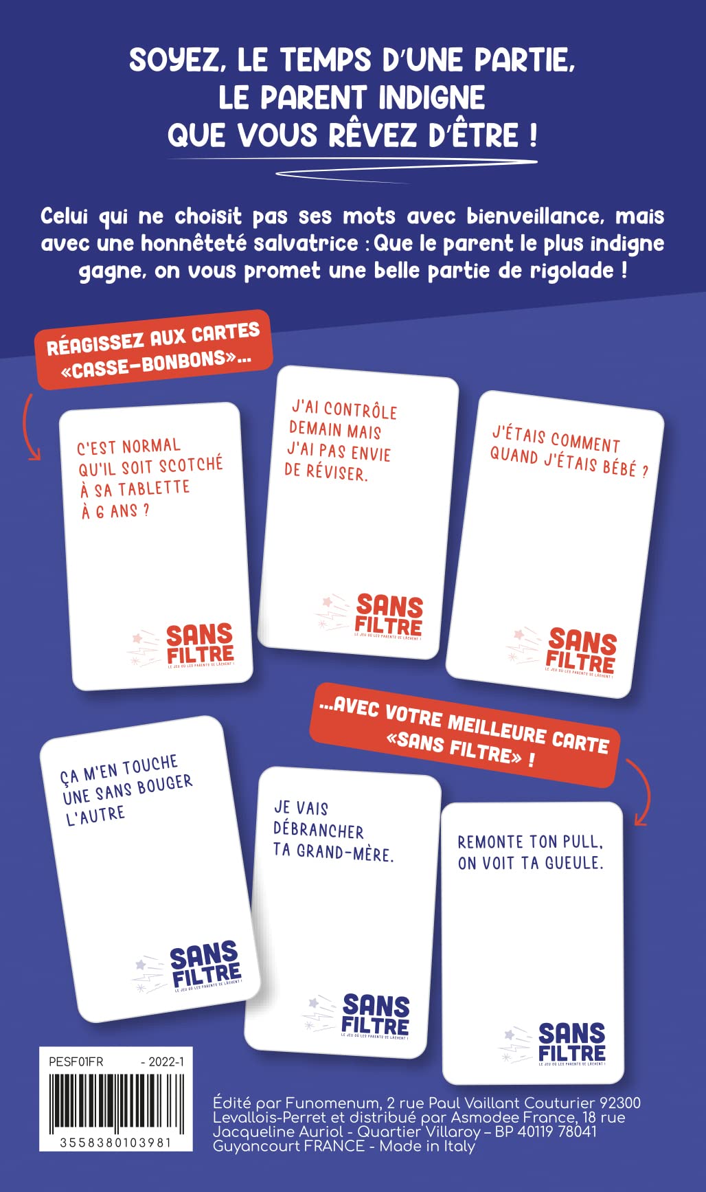 Asmodee - Parent Epuisé : sans Filtre - Jeu de société - Jeu de Cartes à partir de 16 Ans - 3 à 12 Joueurs - 15 Min