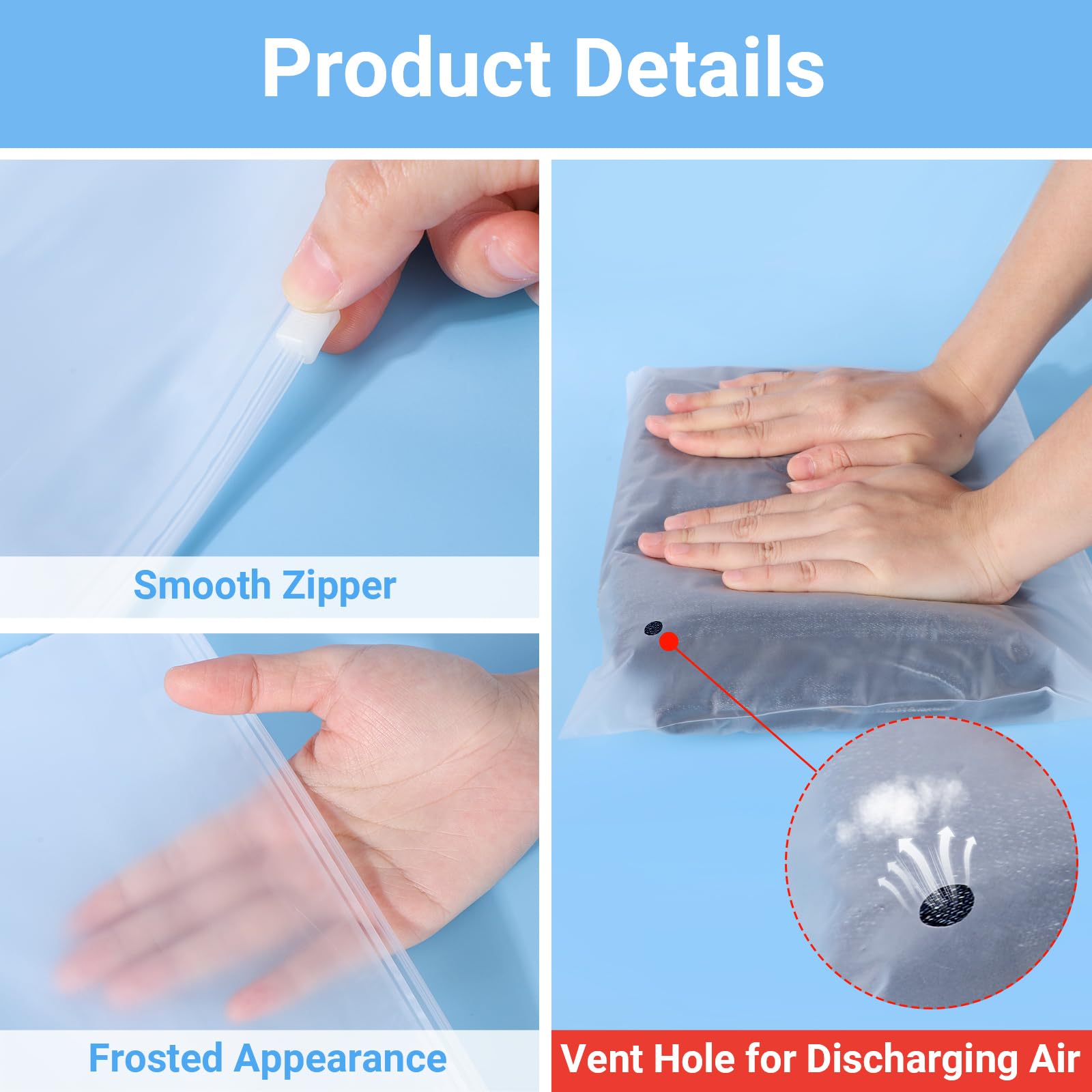 Svaldo Zip Bags for Clothes 20Pcs 30 * 25cm Storage Bag, Maternity Organiser Bags, Reusable Travel Storage Bag - Image 3