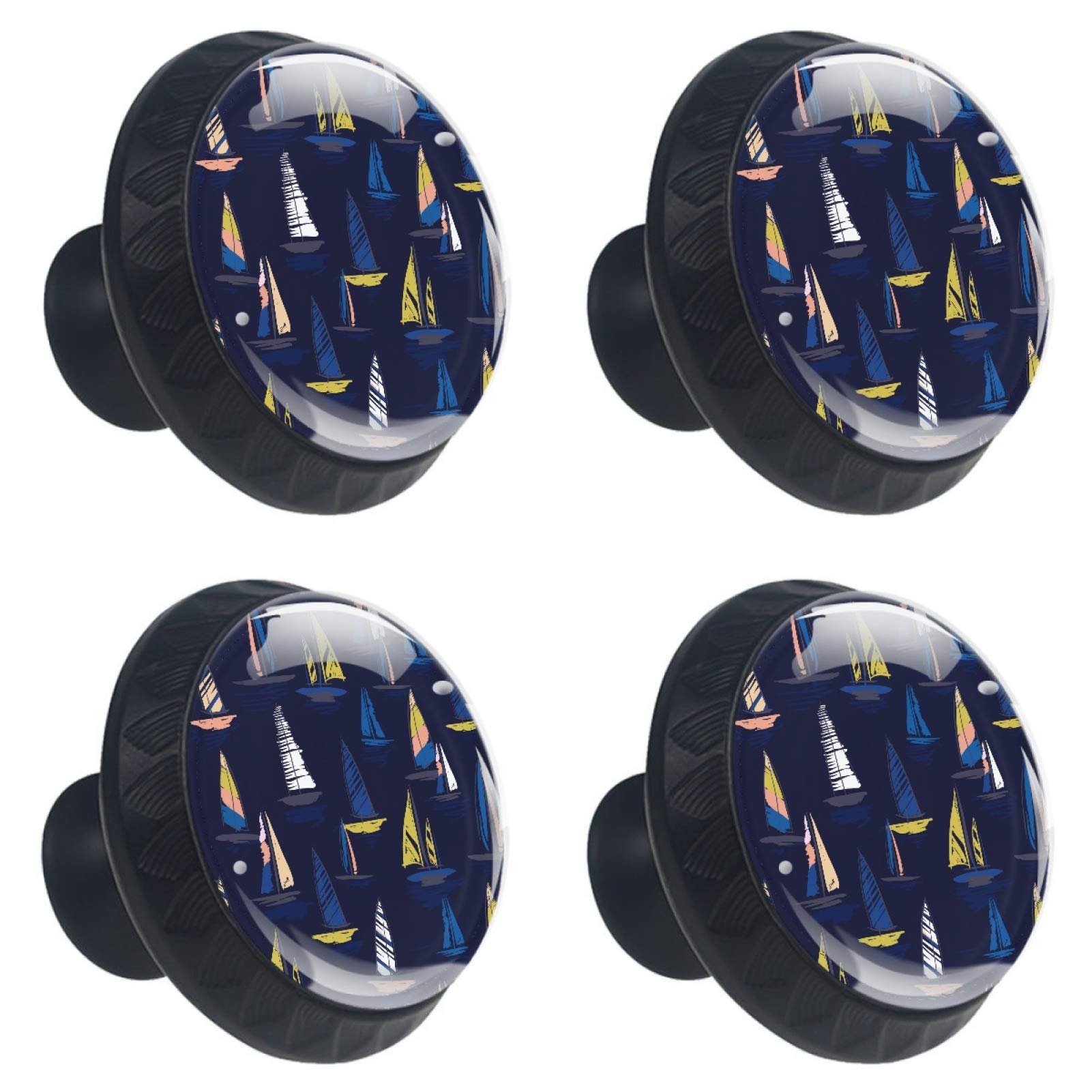 Boutons de meuble ronds en verre bleu marine pour relooker vos tiroirs de cuisine