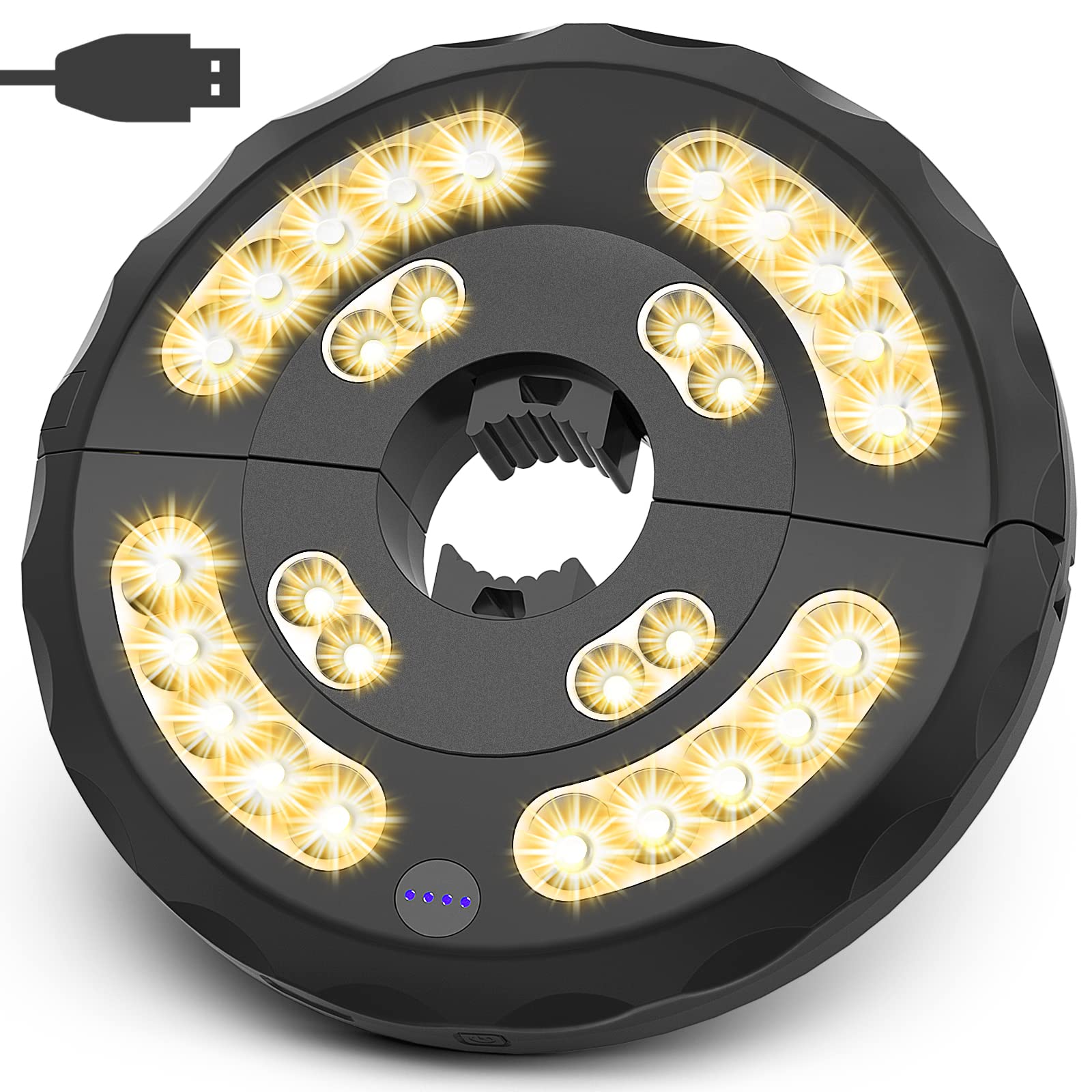 Garden Parasol Lights LED, Patio Umbrella Pole Light, USB Rechargeable Cordless Light for Patio Garden Pool Ornaments, Outdoor Lighting for Cantilever Banana Hanging Beach Parasol Umbrella, Warm