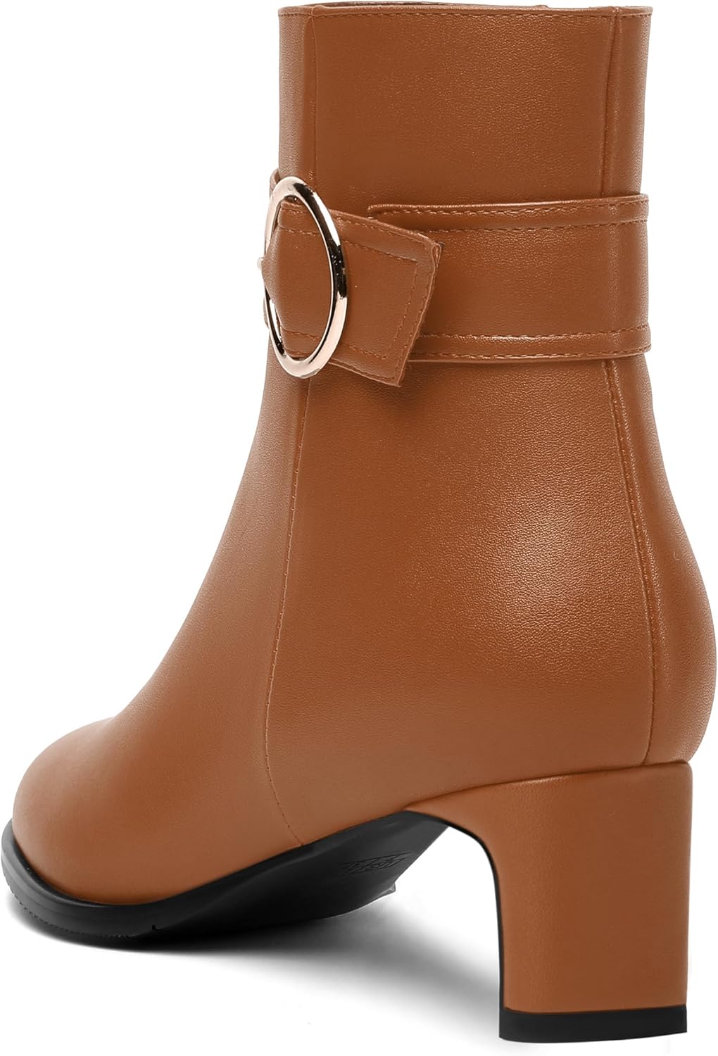 FEMSTEP Womens Matte Zip Dress Dating Round Toe Chunky Low Heel Ankle High Boots 2 Inch - Image 7