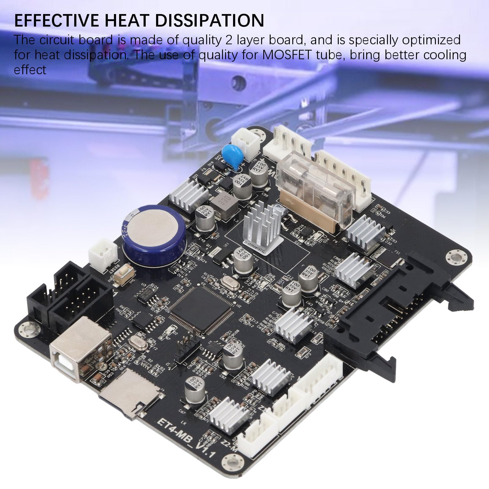 8-35V 32 Bits Chip de Brazo de Alta Velocidad Tablero de Control de Impresoras 3D 2 Capa de la Placa Lógica Múltiple de Guardia para ANET ET4, Placa Base de la Impresora 3D, Admite Impresión Fuera