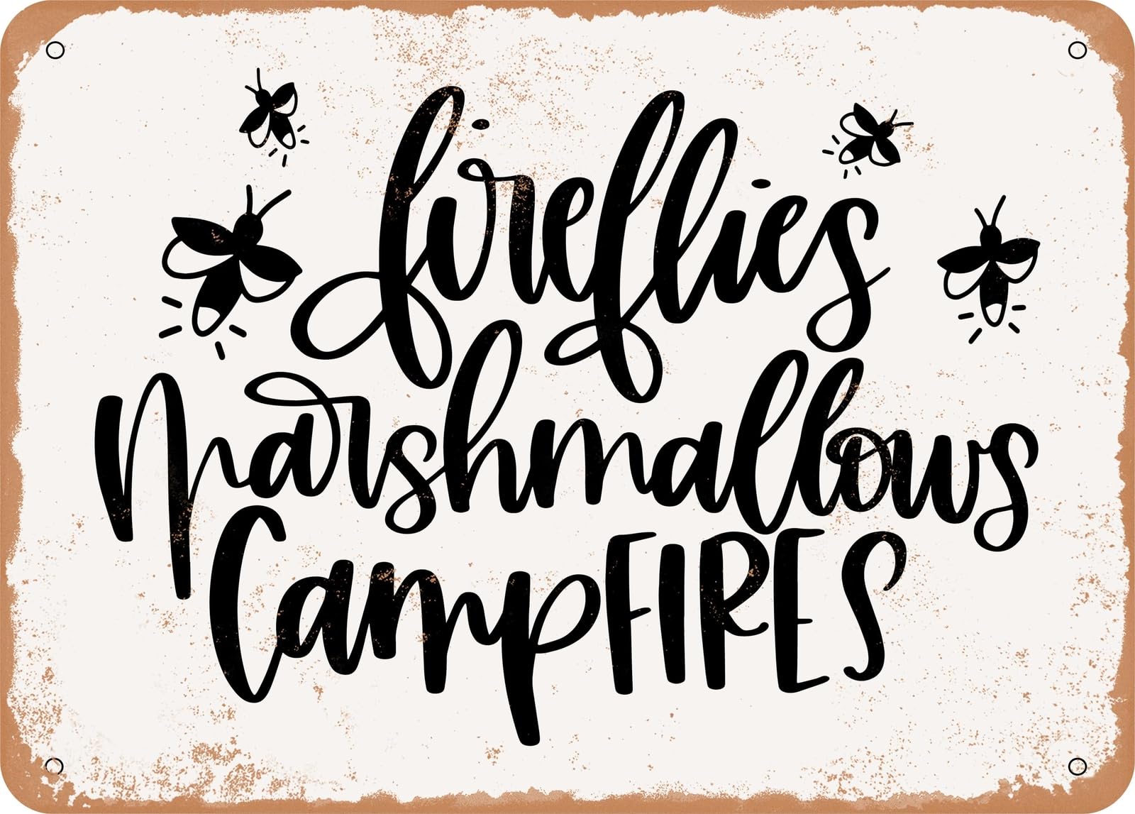 Miaomansenstore Metal Sign - Fireflies Marshmallows - Vintage Rusty Look Sign Home Decor