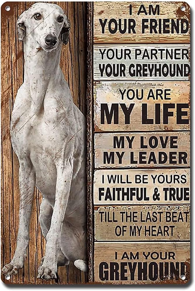 Yunking A33 Vintage Metal Sign Retro Tin Signs 8X12 Inches Greyhound Lovers Gift Home Wall Decoration