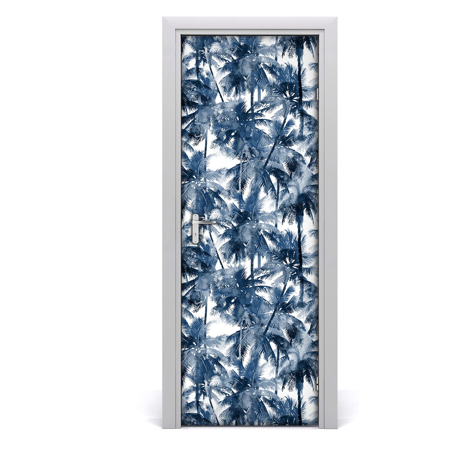 Papier peint sur la porte mural étanche et lavable bleu marine 85x200cm