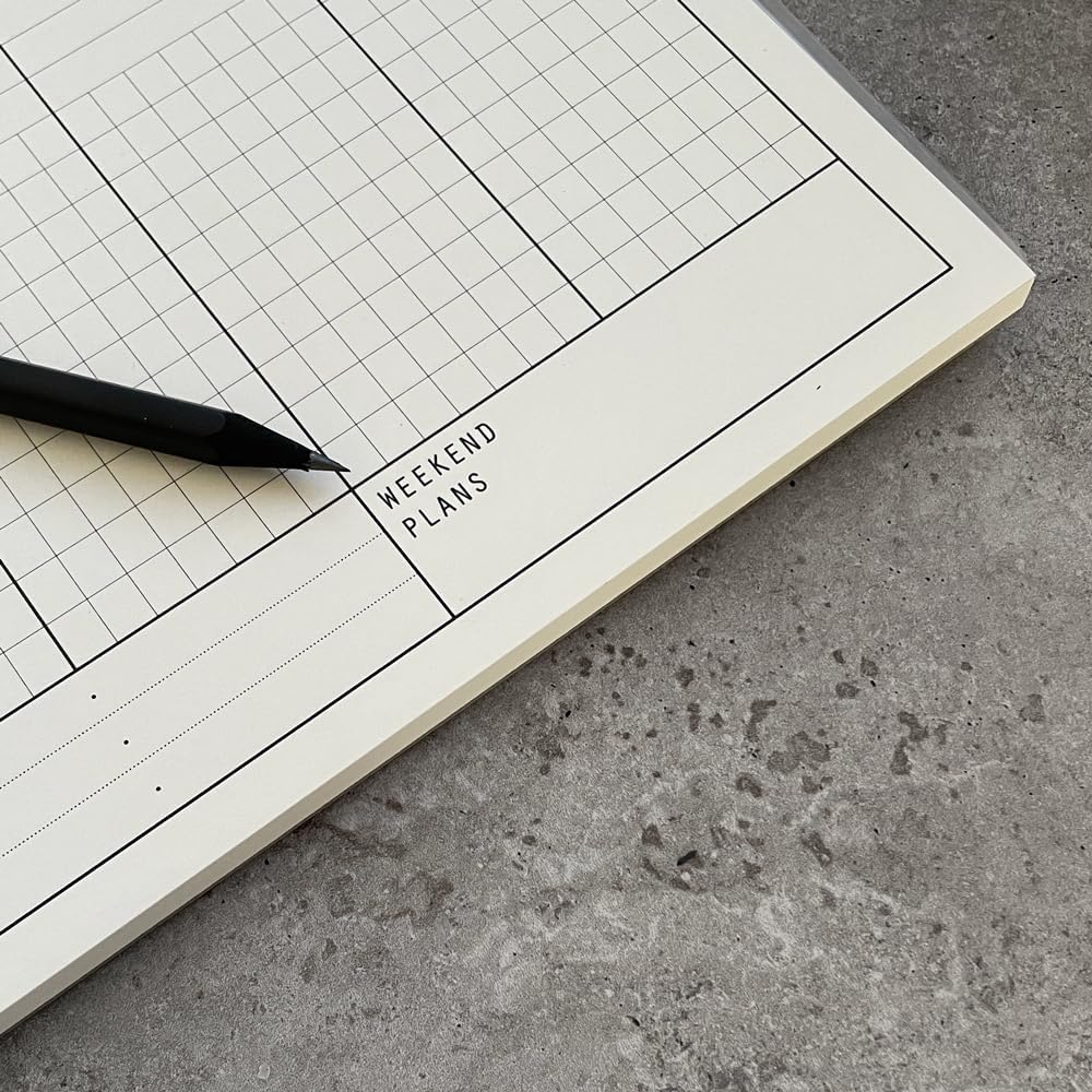 Premium Undated Weekly Planner Pad - 7-Day Tear-Off Notepad (Approx. A4, 11.6×8.7 in) for Work & Productivity - FSC® Paper - With Notes Section (Pack of 2)