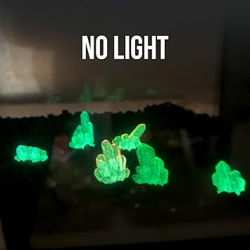 CTWPets Betta Stones, Glow-in-the-Dark Fish Tank Rocks & Decor, 6 Pack