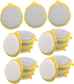 MAGICLULU 50pcs Dual Sided Scrub Sponges 2.5cm Thick Non-Scratch Kitchen Dishwashing Pads Household Cleaning Scourer Sponge for Pots Pans Sink