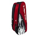 Jager-Smith Polyester ORCA Red & Black Double Zipper Badminton Sports Bag with Shoe Compartment | Front Zip Pocket| Made in India gallery image
