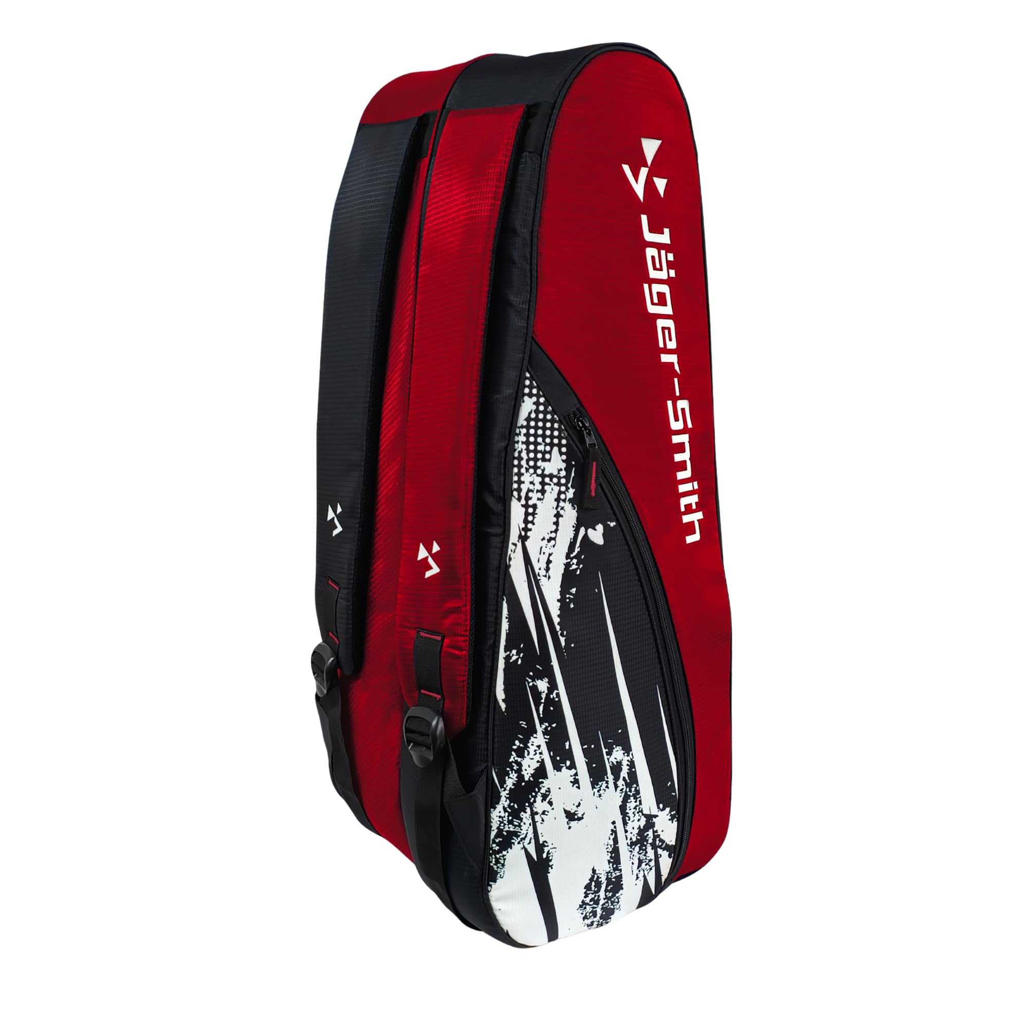 Jager-Smith ORCA Red & Black Double Zipper Badminton Sports Bag with Shoe Compartment | Front Zip Pocket| Made in India-image-47