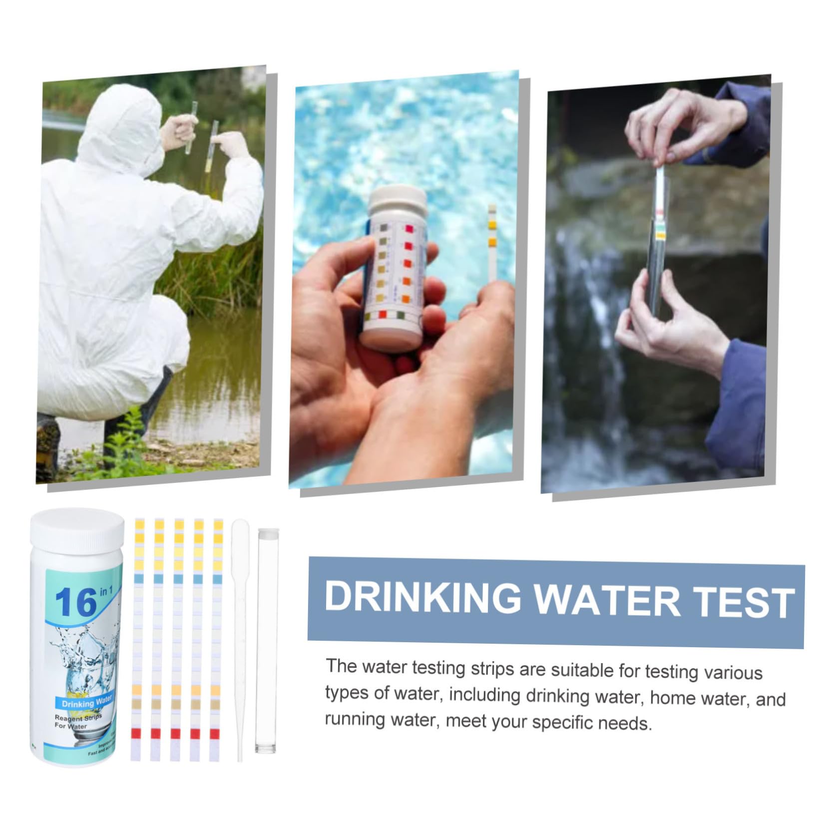 5 Set Strisce Reattive Per L'acqua Test Striscia Potabile Carta Indicatrice Della Qualità Dell'acqua Carta Indicatore Della Qualità Dell'acqua Kit Di Analisi Dell'acqua 100 Pezzi*5